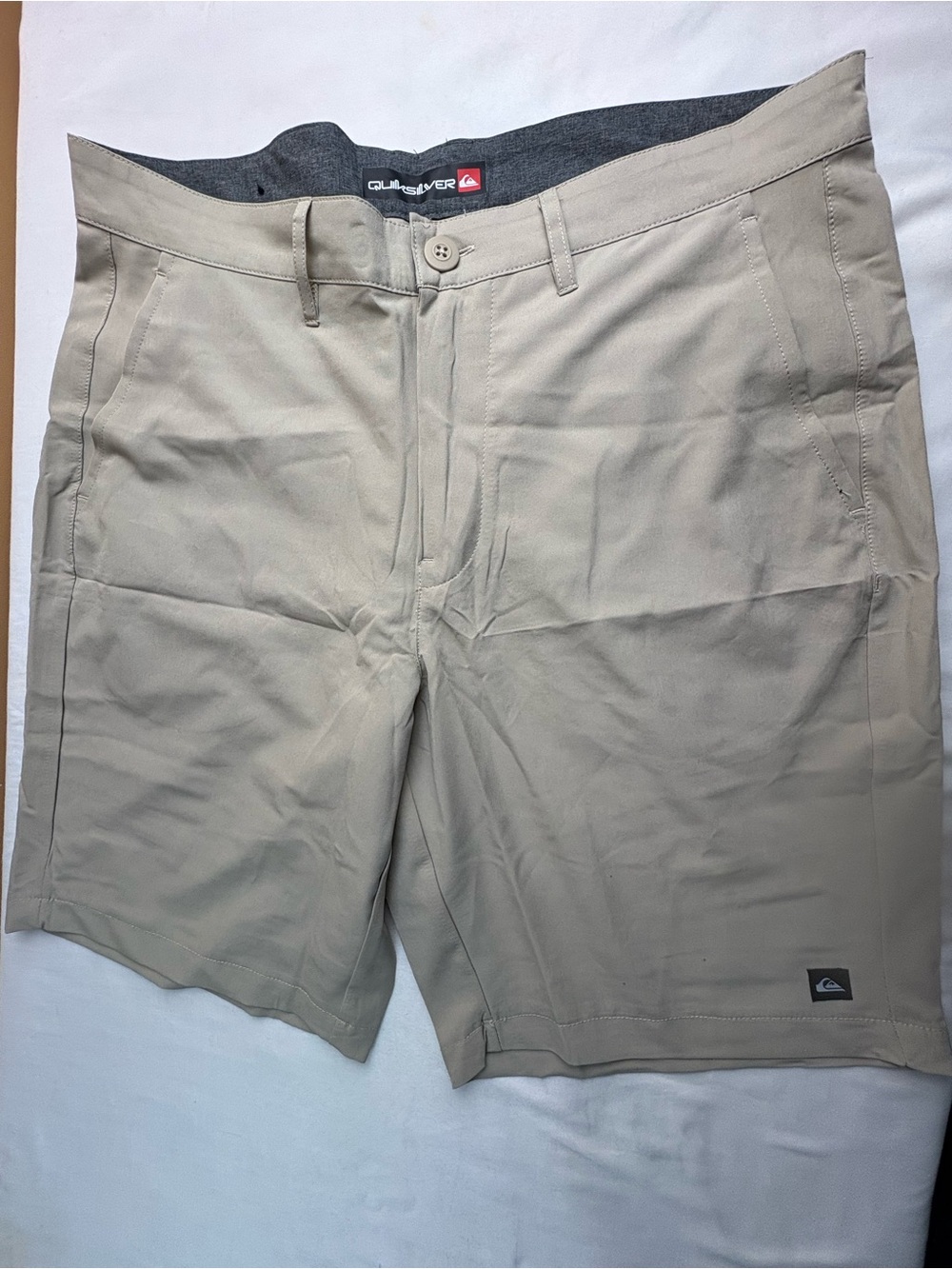 Quiksilver Men’s Light Tan Flat Front Shorts